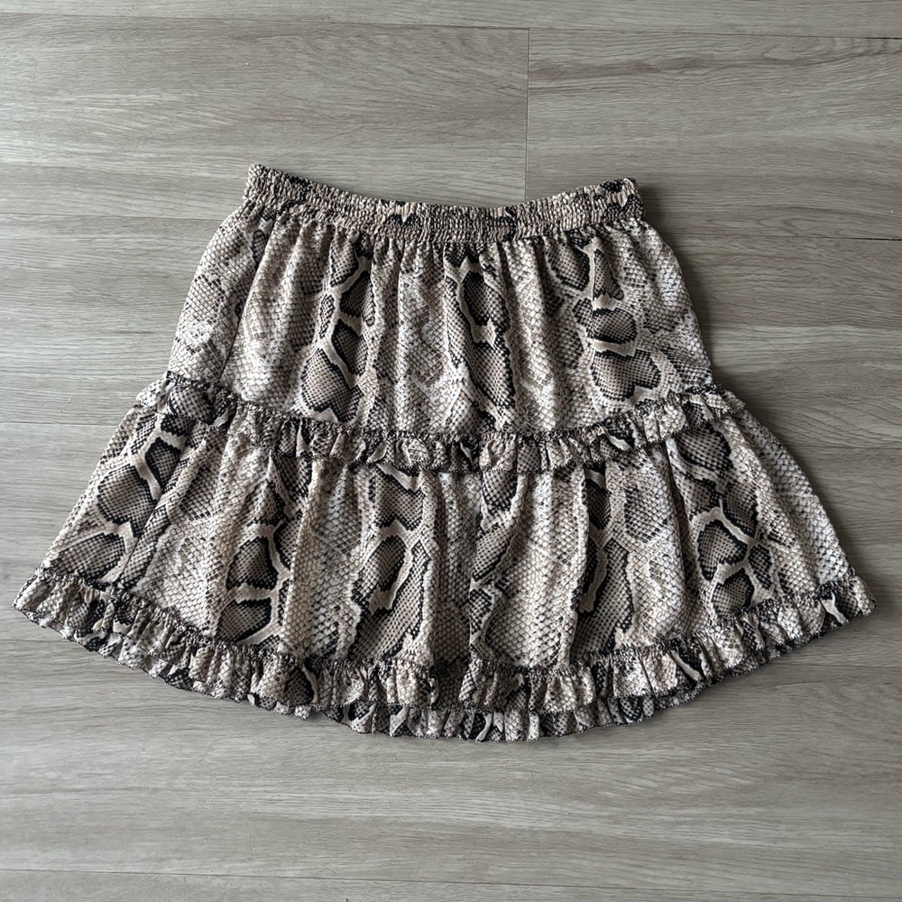 Michael Kors Snake Georgette Mini Skirt